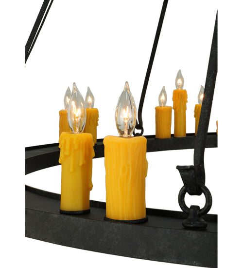 Meyda Lighting Deina 60" 28-Light Smoke Chandelier With Amber Faux Candlelight