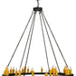 Meyda Lighting Deina 60" 28-Light Smoke Chandelier With Amber Faux Candlelight