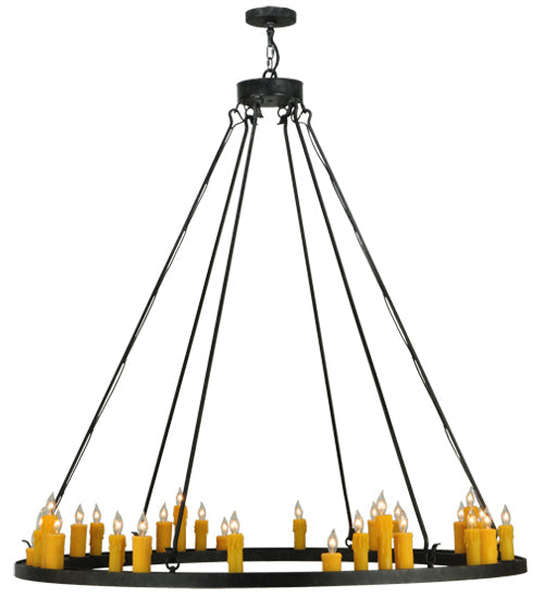 Meyda Lighting Deina 60" 28-Light Smoke Chandelier With Amber Faux Candlelight