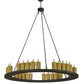 Meyda Lighting Deina 60" 30-Light Wrought Iron Chandelier With Ivory Faux Candlelight