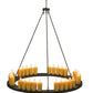 Meyda Lighting Deina 60" 30-Light Wrought Iron Chandelier With Ivory Faux Candlelight