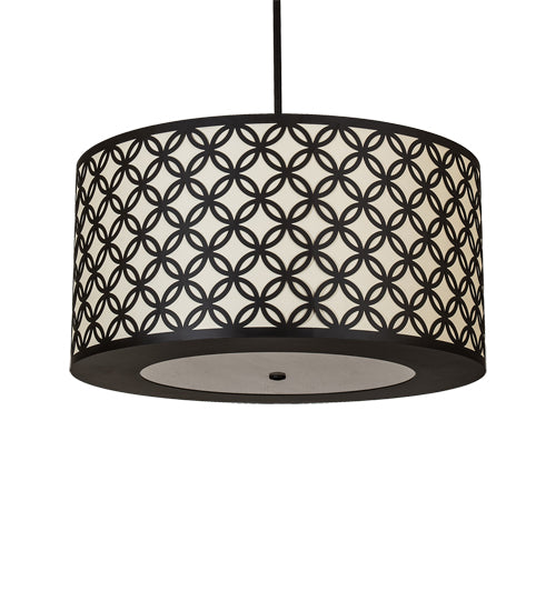 Meyda Lighting Dekko 36" 3-Light Oil Rubbed Bronze Pendant Light With Whitestone Idalight Shade