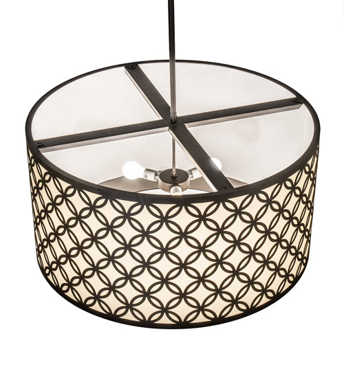 Meyda Lighting Dekko 36" 3-Light Oil Rubbed Bronze Pendant Light With Whitestone Idalight Shade