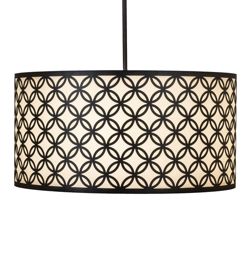 Meyda Lighting Dekko 36" 3-Light Oil Rubbed Bronze Pendant Light With Whitestone Idalight Shade