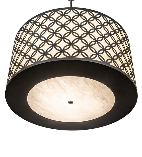 Meyda Lighting Dekko 36" 3-Light Oil Rubbed Bronze Pendant Light With Whitestone Idalight Shade