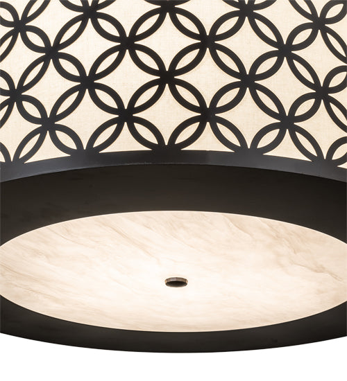 Meyda Lighting Dekko 36" 3-Light Oil Rubbed Bronze Pendant Light With Whitestone Idalight Shade
