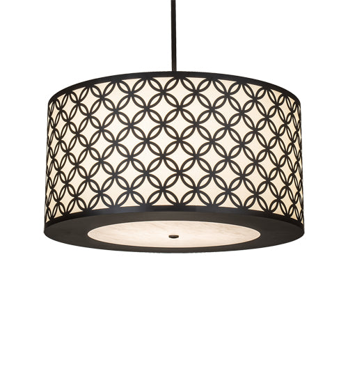 Meyda Lighting Dekko 36" 3-Light Oil Rubbed Bronze Pendant Light With Whitestone Idalight Shade