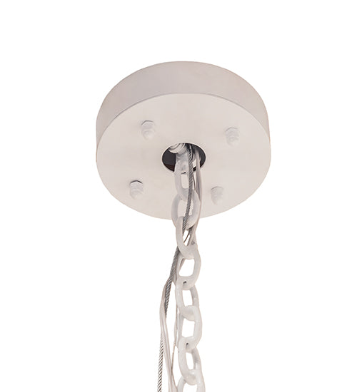 Meyda Lighting Dekko 40" 8-Light Horizon White Pendant Light With White Crystal Rainfall Shade