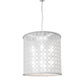 Meyda Lighting Dekko 40" 8-Light Horizon White Pendant Light With White Crystal Rainfall Shade