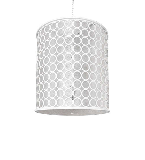 Meyda Lighting Dekko 40" 8-Light Horizon White Pendant Light With White Crystal Rainfall Shade