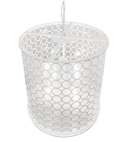 Meyda Lighting Dekko 40" 8-Light Horizon White Pendant Light With White Crystal Rainfall Shade