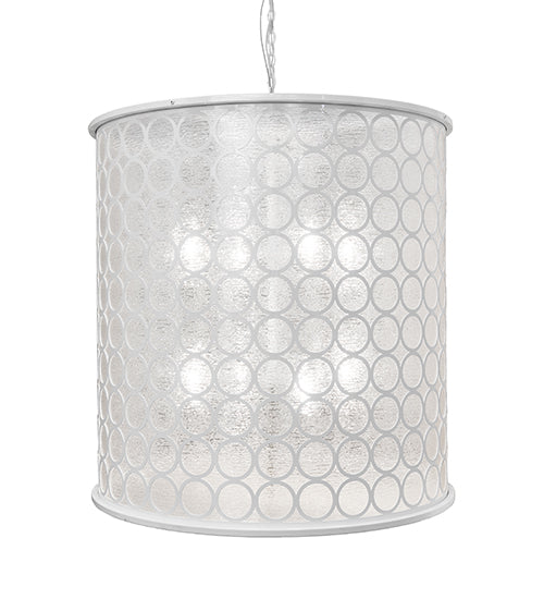 Meyda Lighting Dekko 40" 8-Light Horizon White Pendant Light With White Crystal Rainfall Shade