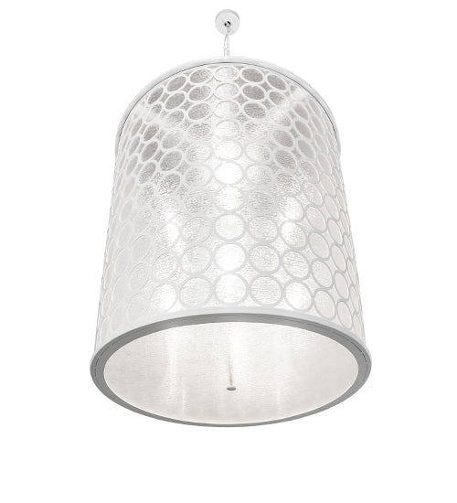 Meyda Lighting Dekko 40" 8-Light Horizon White Pendant Light With White Crystal Rainfall Shade