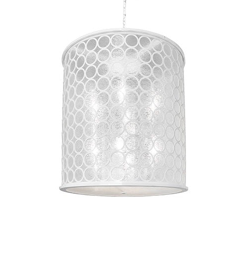 Meyda Lighting Dekko 40" 8-Light Horizon White Pendant Light With White Crystal Rainfall Shade