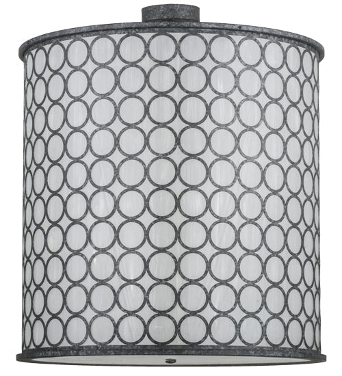 Meyda Lighting Dekko 42" 8-Light Graphite Pewter Pendant Light With Divinity Ivory Linen Idalight Shade