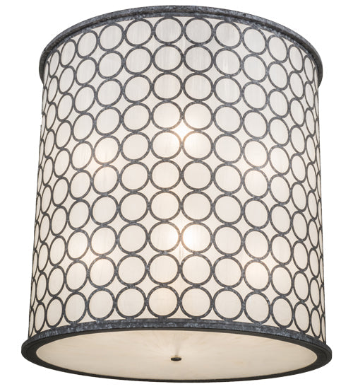 Meyda Lighting Dekko 42" 8-Light Graphite Pewter Pendant Light With Divinity Ivory Linen Idalight Shade