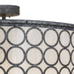 Meyda Lighting Dekko 42" 8-Light Graphite Pewter Pendant Light With Divinity Ivory Linen Idalight Shade