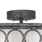 Meyda Lighting Dekko 42" 8-Light Graphite Pewter Pendant Light With Divinity Ivory Linen Idalight Shade