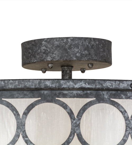 Meyda Lighting Dekko 42" 8-Light Graphite Pewter Pendant Light With Divinity Ivory Linen Idalight Shade