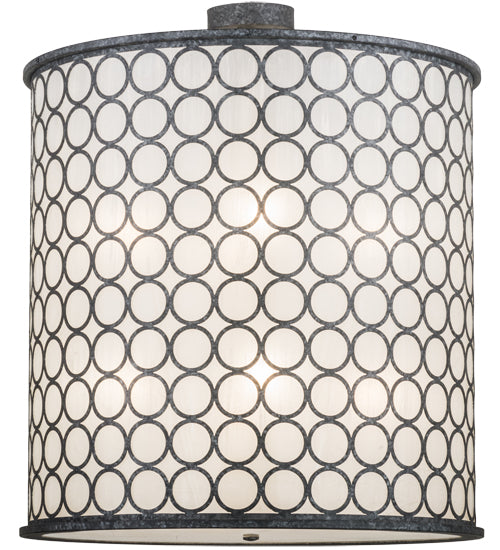 Meyda Lighting Dekko 42" 8-Light Graphite Pewter Pendant Light With Divinity Ivory Linen Idalight Shade