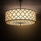 Meyda Lighting Dekko 48" 8-Light Wrought Iron Pendant Light With Beige Provostone Idalight Shade Glass