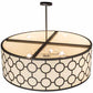 Meyda Lighting Dekko 48" 8-Light Wrought Iron Pendant Light With Beige Provostone Idalight Shade Glass