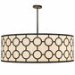 Meyda Lighting Dekko 48" 8-Light Wrought Iron Pendant Light With Beige Provostone Idalight Shade Glass