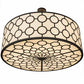 Meyda Lighting Dekko 48" 8-Light Wrought Iron Pendant Light With Beige Provostone Idalight Shade Glass