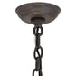 Meyda Lighting Delano 24" 8-Light Chestnut Chandelier With Beige Botticino Idalight Shade Glass