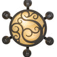 Meyda Lighting Delano 24" 8-Light Chestnut Chandelier With Beige Botticino Idalight Shade Glass