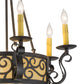 Meyda Lighting Delano 24" 8-Light Chestnut Chandelier With Beige Botticino Idalight Shade Glass