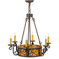 Meyda Lighting Delano 26" 8-Light Chestnut Textured Chandelier With Honey Amber Shade