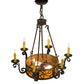 Meyda Lighting Delano 26" 8-Light Chestnut Textured Chandelier With Honey Amber Shade