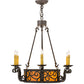 Meyda Lighting Delano 26" 8-Light Chestnut Textured Chandelier With Honey Amber Shade