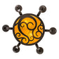 Meyda Lighting Delano 26" 8-Light Chestnut Textured Chandelier With Honey Amber Shade