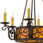 Meyda Lighting Delano 26" 8-Light Chestnut Textured Chandelier With Honey Amber Shade