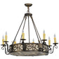 Meyda Lighting Delano 36" 11-Light Antique Copper Chandelier With Travertine Idalight Shade