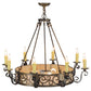 Meyda Lighting Delano 36" 11-Light Antique Copper Chandelier With Travertine Idalight Shade