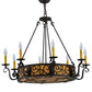 Meyda Lighting Delano 36" 11-Light Cajun Spice Chandelier With Ambra Siena Idalight Shade Glass