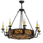 Meyda Lighting Delano 36" 11-Light Cajun Spice Chandelier With Ambra Siena Idalight Shade Glass