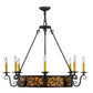 Meyda Lighting Delano 36" 11-Light Cajun Spice Chandelier With Ambra Siena Idalight Shade Glass