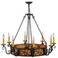 Meyda Lighting Delano 36" 11-Light Cajun Spice Chandelier With Ambra Siena Idalight Shade Glass