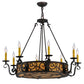Meyda Lighting Delano 36" 11-Light Cajun Spice Chandelier With Ambra Siena Idalight Shade Glass