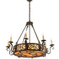 Meyda Lighting Delano 36" 11-Light Copper Rust Chandelier With Ambra Siena Idalight Shade