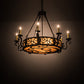 Meyda Lighting Delano 36" 11-Light Copper Rust Chandelier With Ambra Siena Idalight Shade