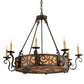 Meyda Lighting Delano 36" 11-Light Copper Rust Chandelier With Ambra Siena Idalight Shade