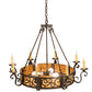 Meyda Lighting Delano 36" 11-Light Copper Rust Chandelier With Ambra Siena Idalight Shade