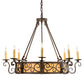 Meyda Lighting Delano 36" 11-Light Copper Rust Chandelier With Ambra Siena Idalight Shade