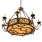 Meyda Lighting Delano 36" 11-Light Copper Rust Chandelier With Ambra Siena Idalight Shade
