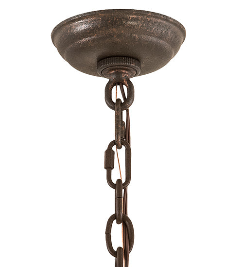 Meyda Lighting Delano 36" 11-Light Copper Rust Chandelier With Ambra Siena Idalight Shade